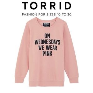 🎉HOST PICK🎉 Torrid x Mean Girls Pink Fleece Crewneck Sweatshirt